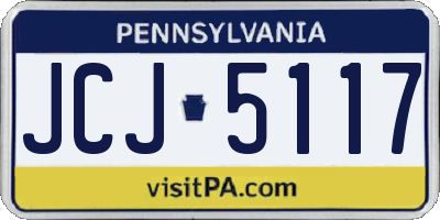 PA license plate JCJ5117