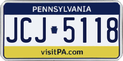 PA license plate JCJ5118