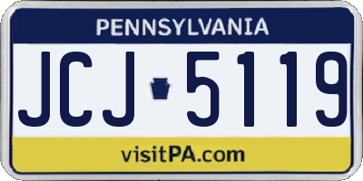 PA license plate JCJ5119