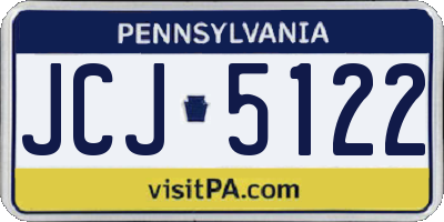 PA license plate JCJ5122