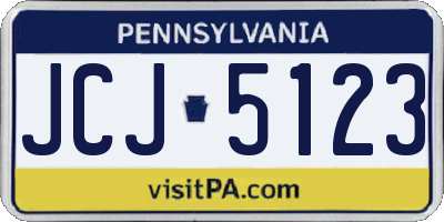 PA license plate JCJ5123