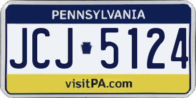 PA license plate JCJ5124