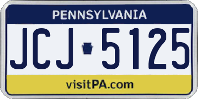 PA license plate JCJ5125