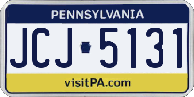 PA license plate JCJ5131