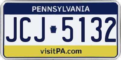 PA license plate JCJ5132