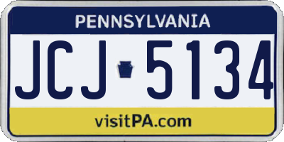 PA license plate JCJ5134