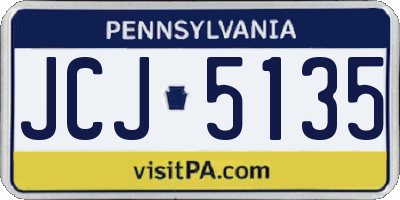 PA license plate JCJ5135