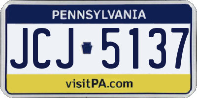 PA license plate JCJ5137