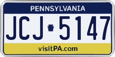 PA license plate JCJ5147