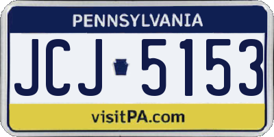 PA license plate JCJ5153