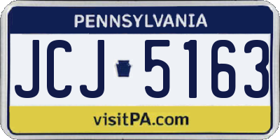 PA license plate JCJ5163