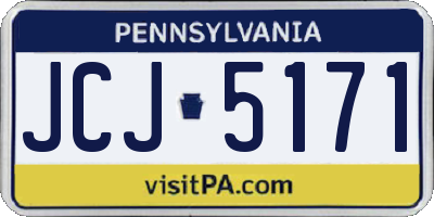 PA license plate JCJ5171