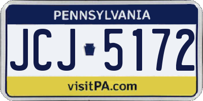 PA license plate JCJ5172