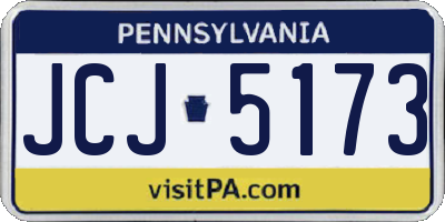 PA license plate JCJ5173