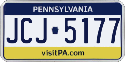 PA license plate JCJ5177