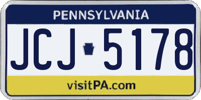 PA license plate JCJ5178