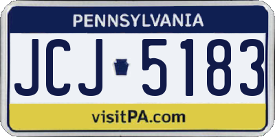 PA license plate JCJ5183
