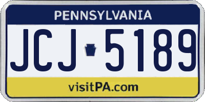 PA license plate JCJ5189
