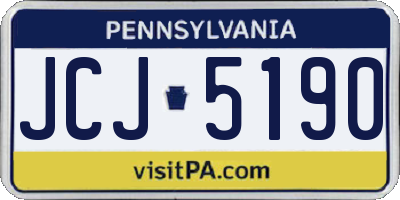 PA license plate JCJ5190