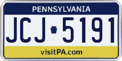 PA license plate JCJ5191