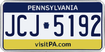 PA license plate JCJ5192