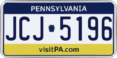 PA license plate JCJ5196