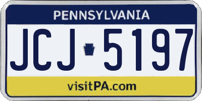 PA license plate JCJ5197