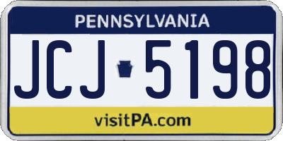PA license plate JCJ5198