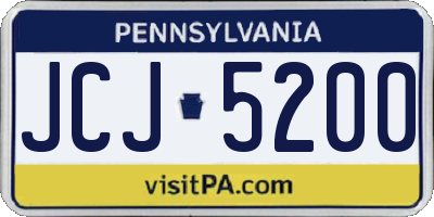 PA license plate JCJ5200
