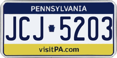 PA license plate JCJ5203