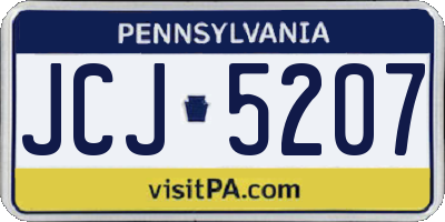 PA license plate JCJ5207