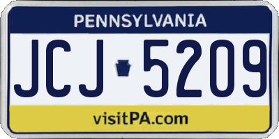 PA license plate JCJ5209