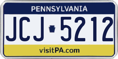 PA license plate JCJ5212