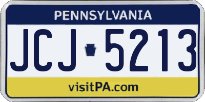 PA license plate JCJ5213