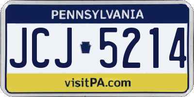 PA license plate JCJ5214