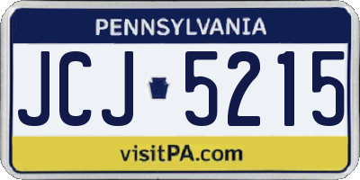 PA license plate JCJ5215
