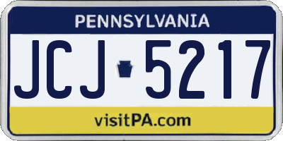 PA license plate JCJ5217