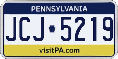 PA license plate JCJ5219