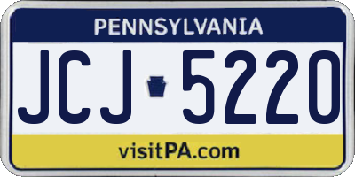 PA license plate JCJ5220