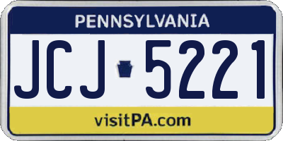 PA license plate JCJ5221