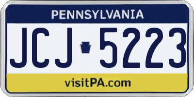 PA license plate JCJ5223