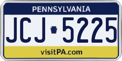 PA license plate JCJ5225