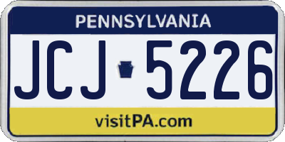 PA license plate JCJ5226