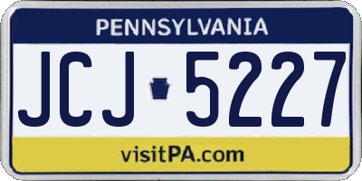 PA license plate JCJ5227