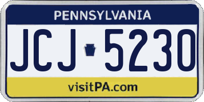 PA license plate JCJ5230