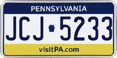 PA license plate JCJ5233