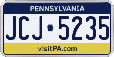 PA license plate JCJ5235
