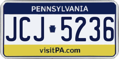 PA license plate JCJ5236