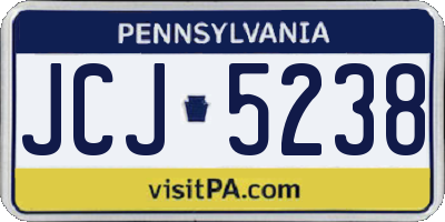 PA license plate JCJ5238