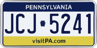 PA license plate JCJ5241
